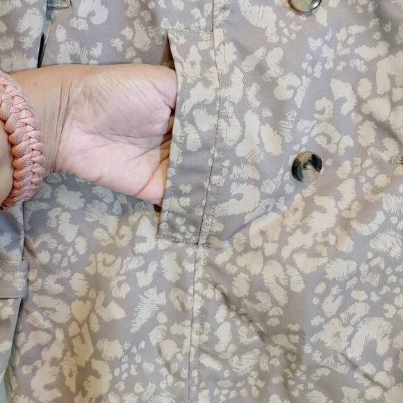 Daughters of the Liberation Anthropologie Animal Print Trench Coat Sz 4 - Picture 4 of 11